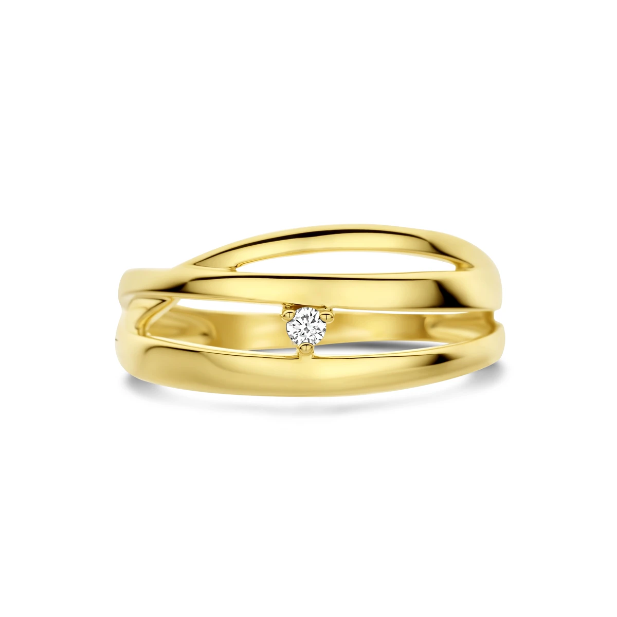 ring diamant 0.03ct h si 14K geelgoud