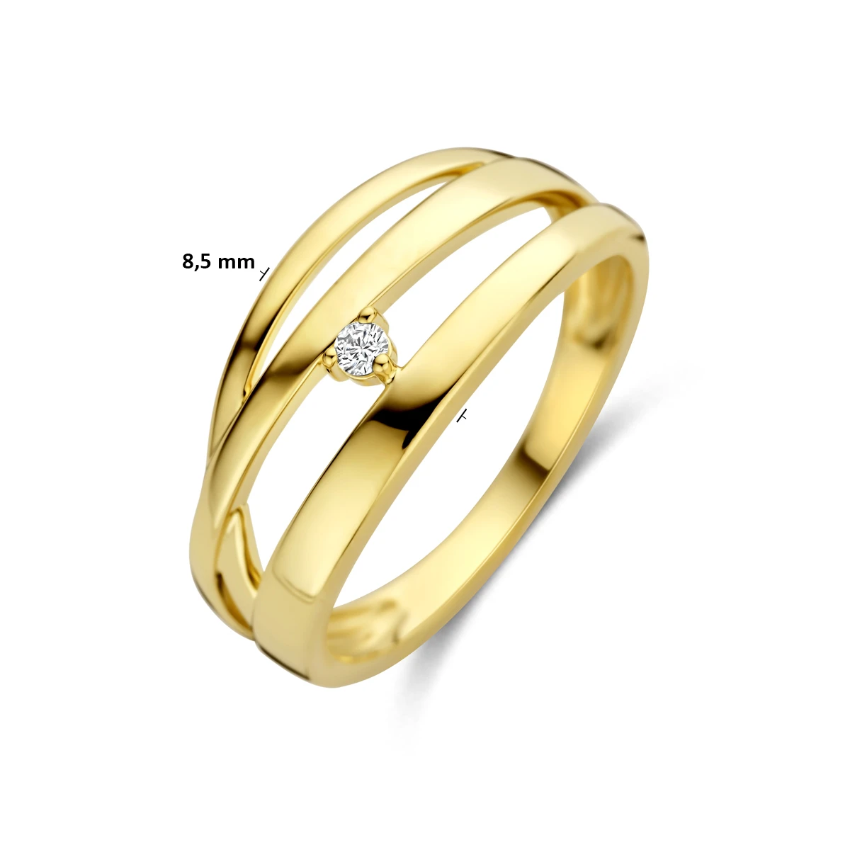 ring diamant 0.03ct h si 14K geelgoud