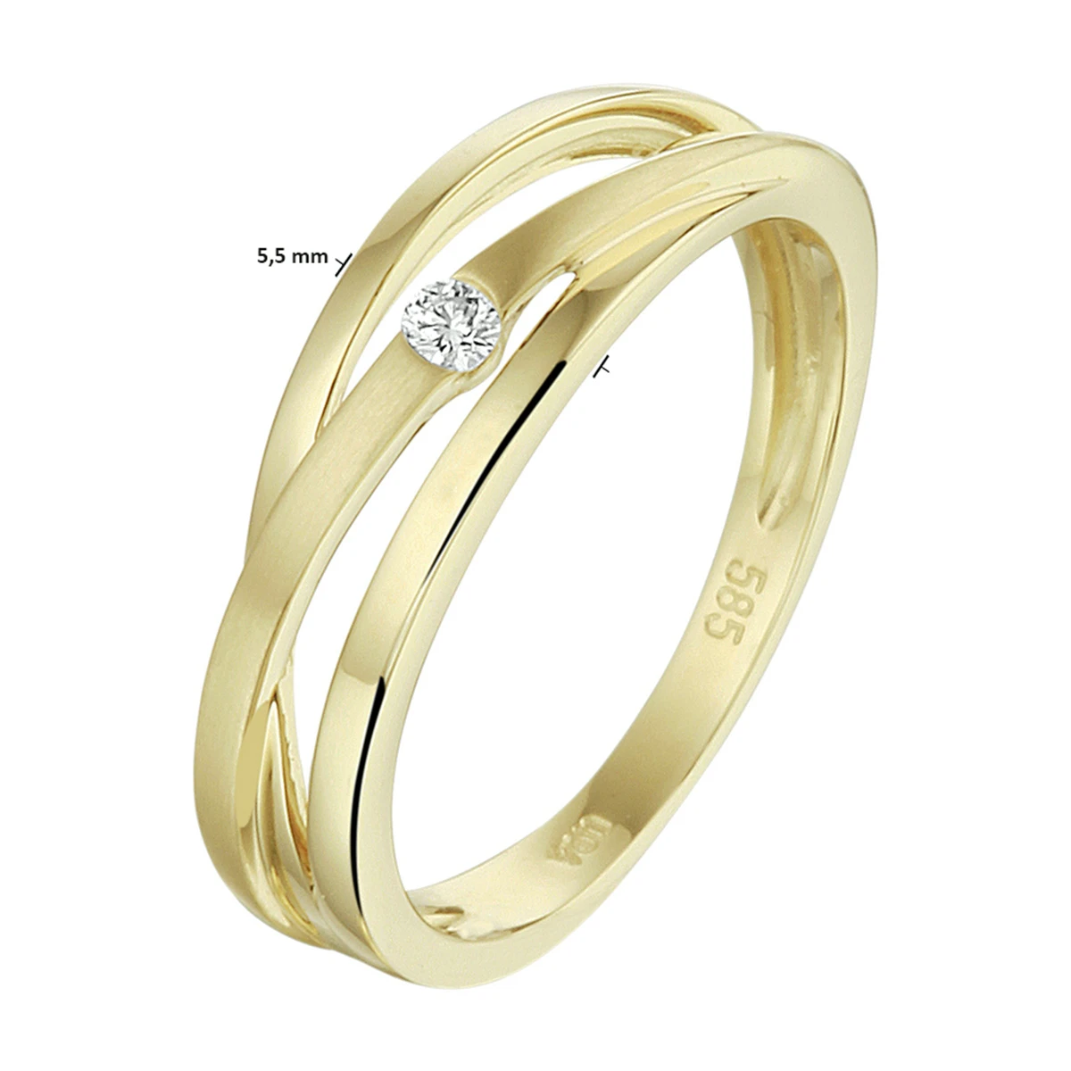ring diamant 0.040ct h si 14K geelgoud