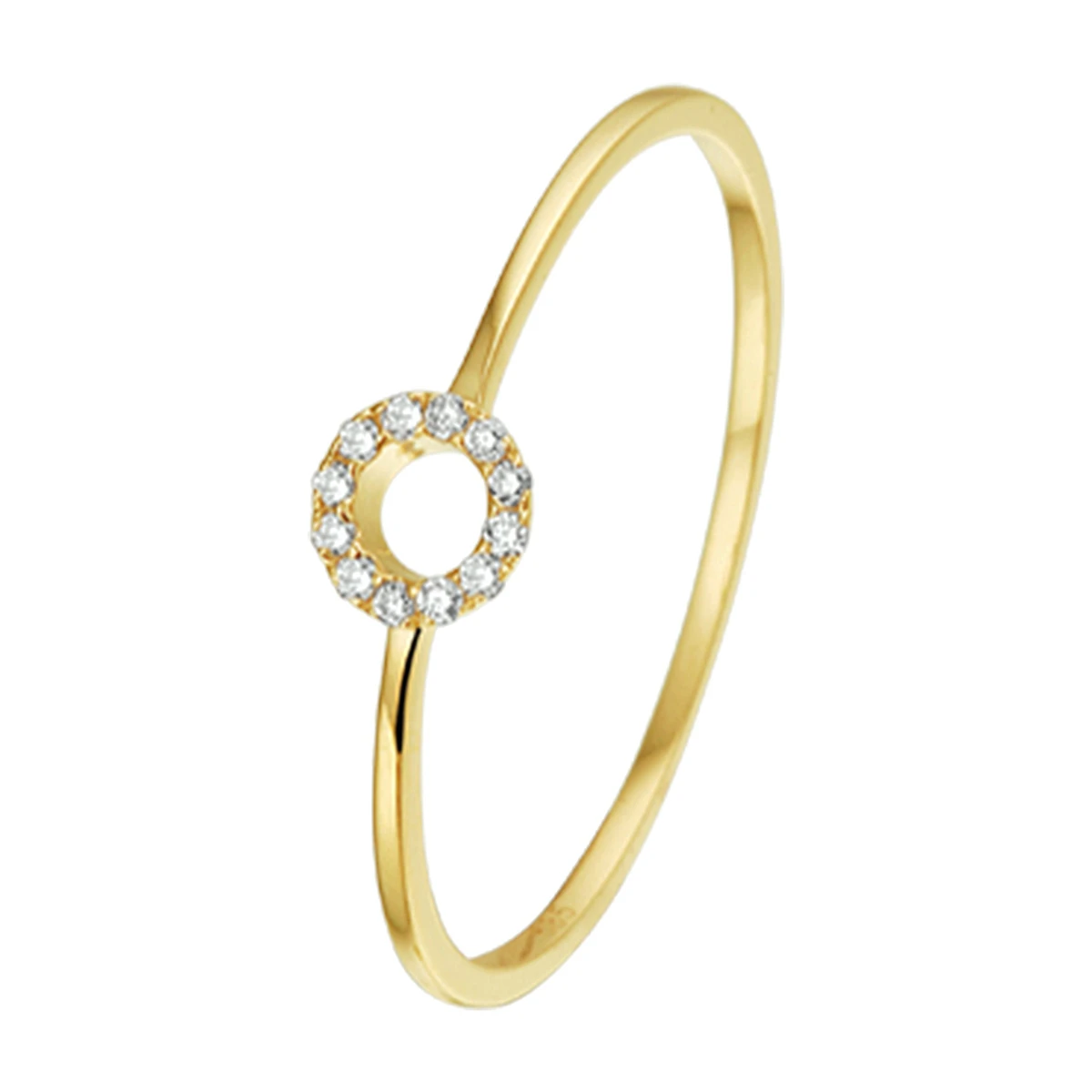 ring diamant 0.05ct h p1 14K geelgoud
