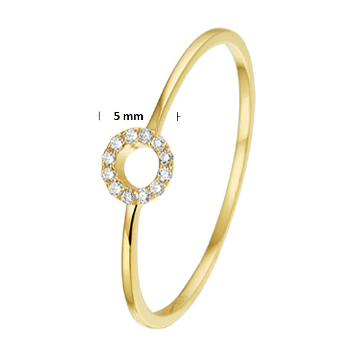 ring diamant 0.05ct h p1 14K geelgoud