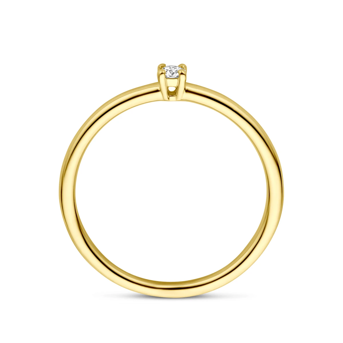 ring diamant 0.05ct h si 14K geelgoud