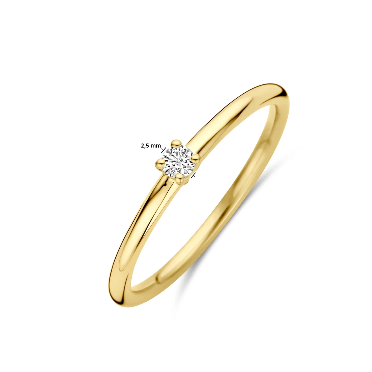 ring diamant 0.05ct h si 14K geelgoud