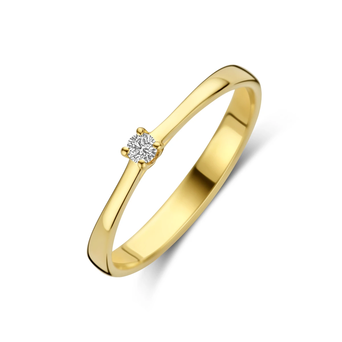 ring diamant 0.05ct h si 14K geelgoud