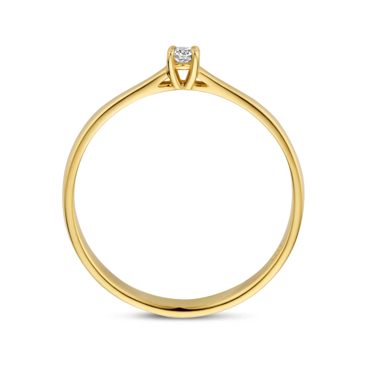 ring diamant 0.05ct h si 14K geelgoud