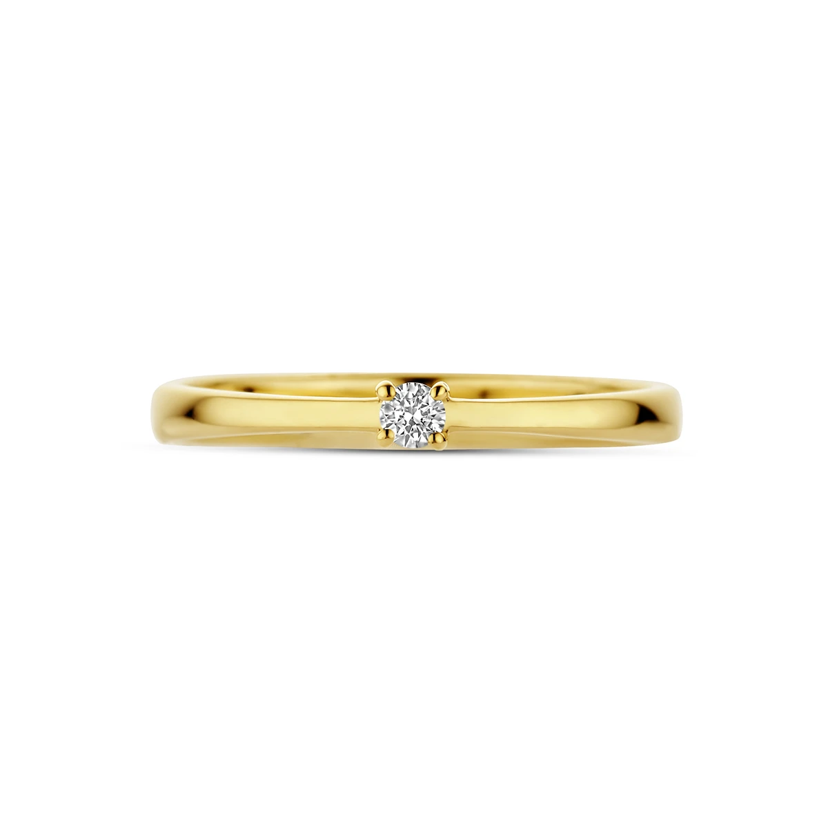 ring diamant 0.05ct h si 14K geelgoud
