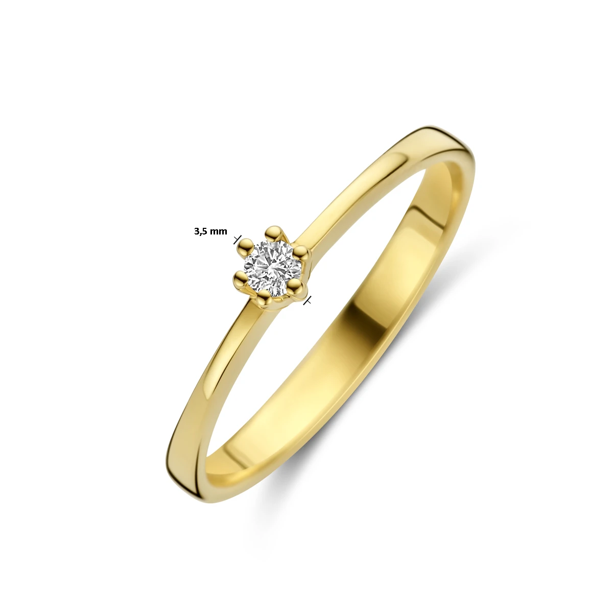 ring diamant 0.05ct h si 14K geelgoud