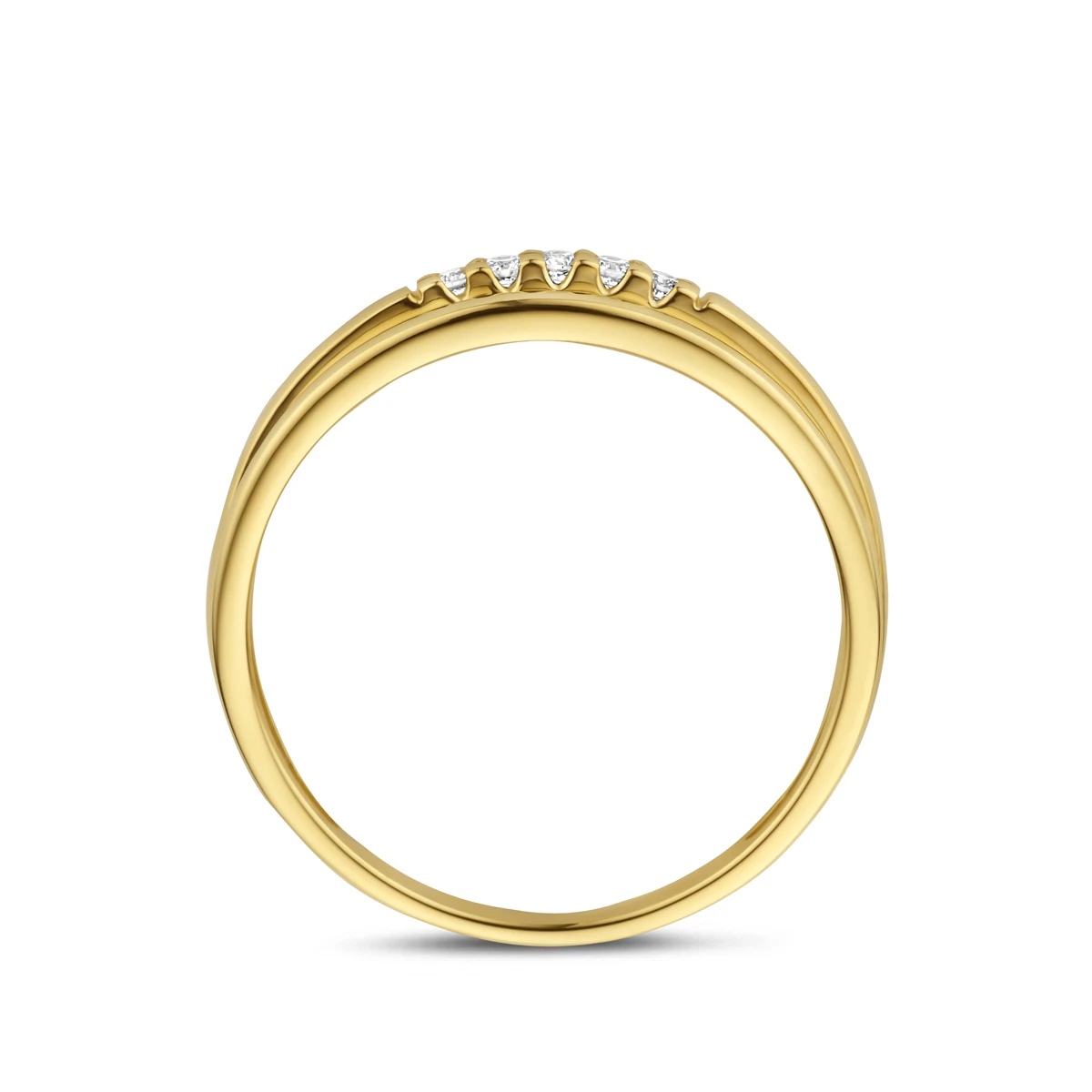 ring diamant 0.05ct h si 14K geelgoud