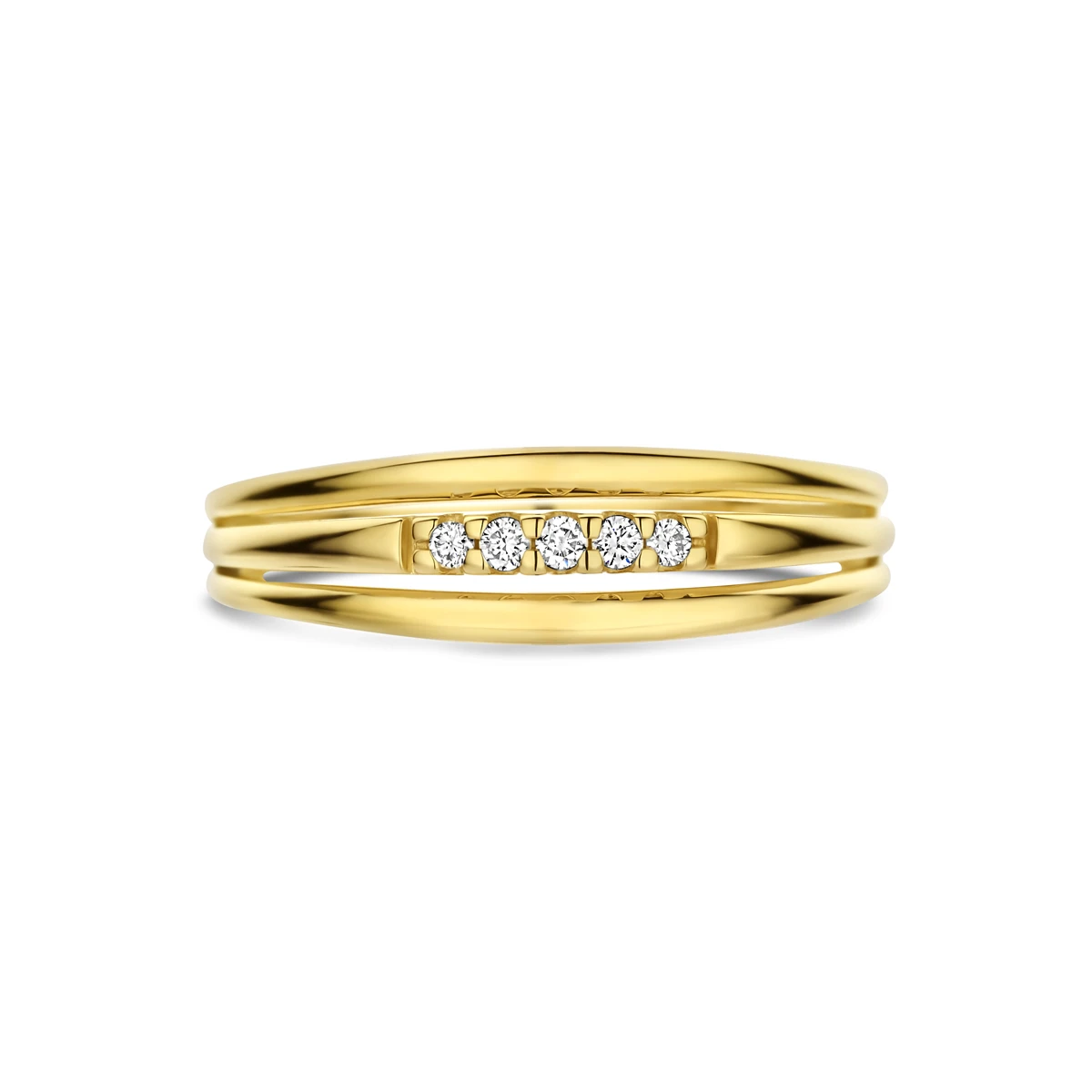 ring diamant 0.05ct h si 14K geelgoud