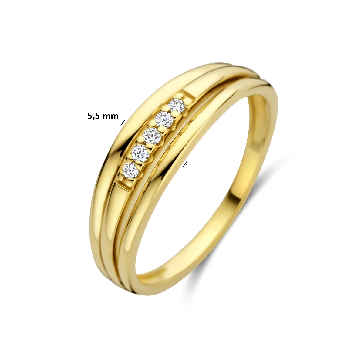 ring diamant 0.05ct h si 14K geelgoud