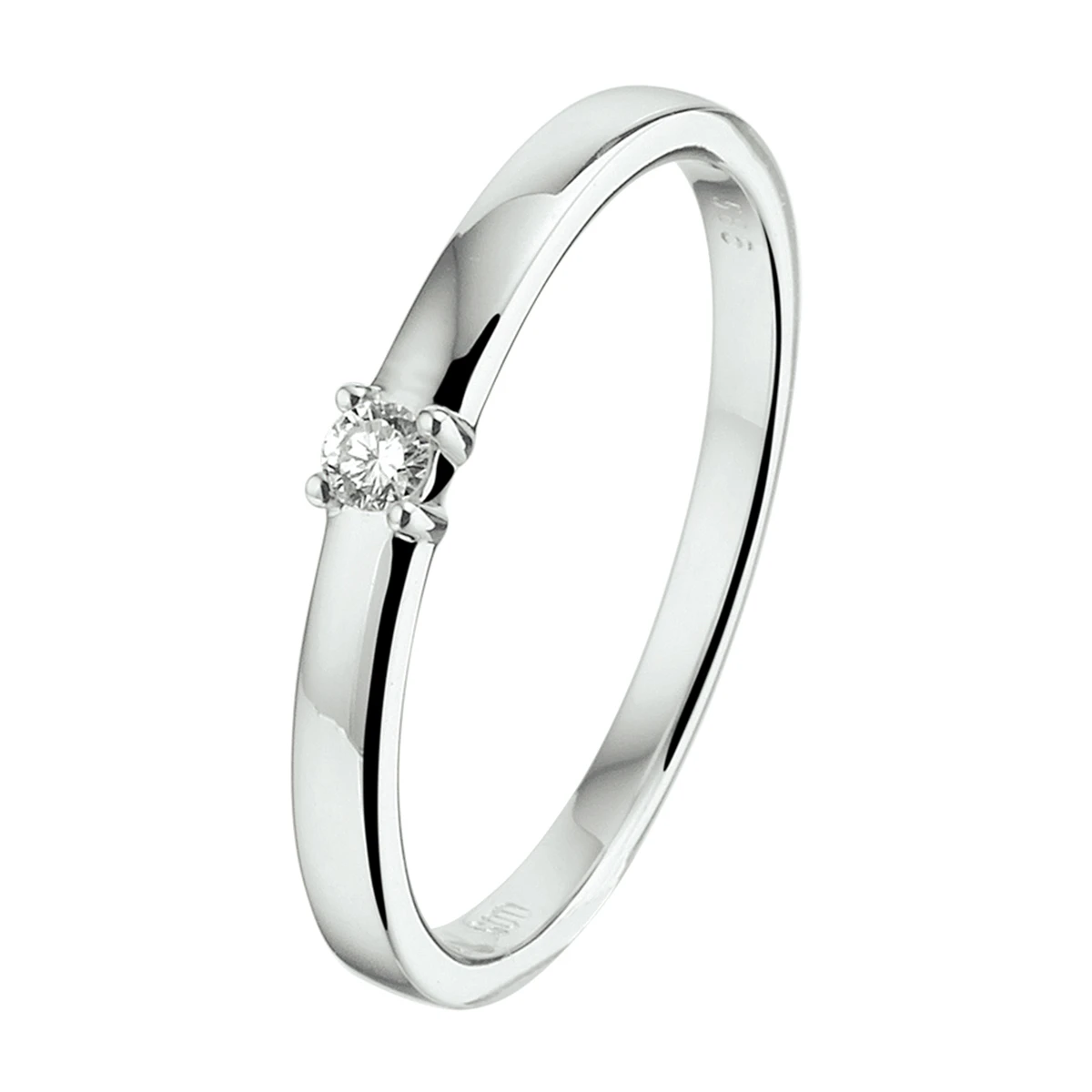 ring diamant 0.05ct h si 14K witgoud