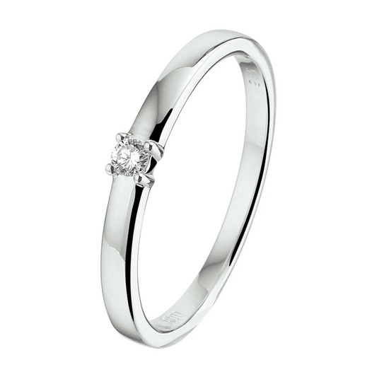ring diamant 0.05ct h si 14K witgoud