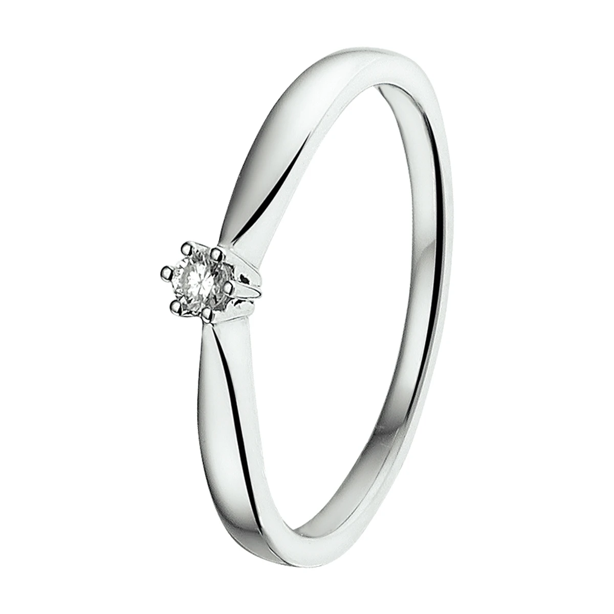 ring diamant 0.05ct h si 14K witgoud