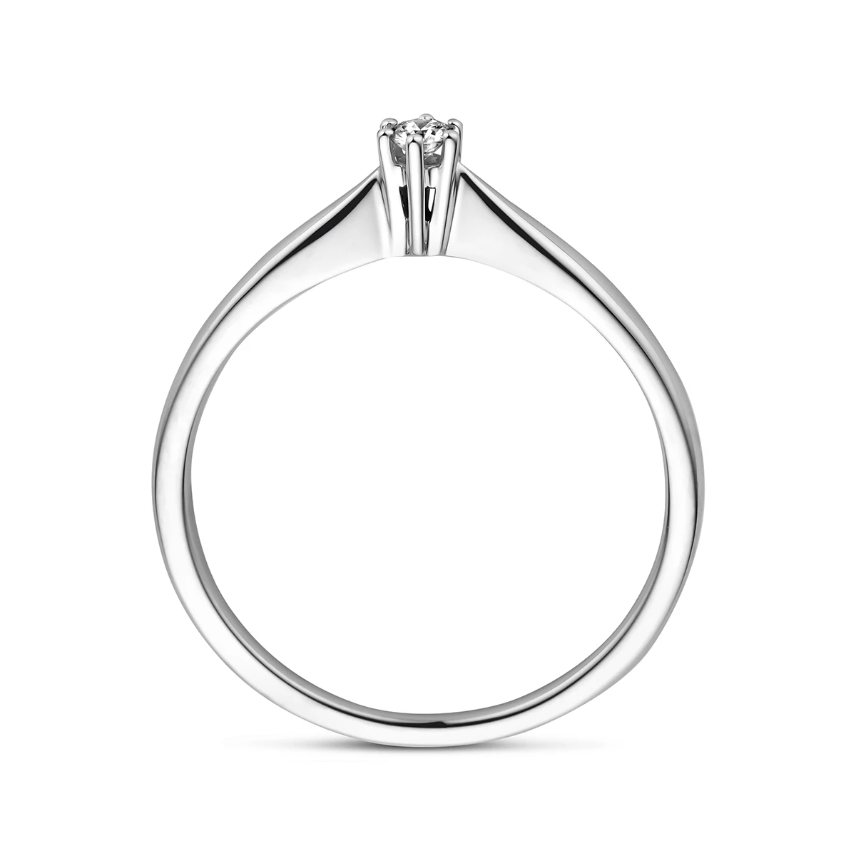 ring diamant 0.05ct h si 14K witgoud