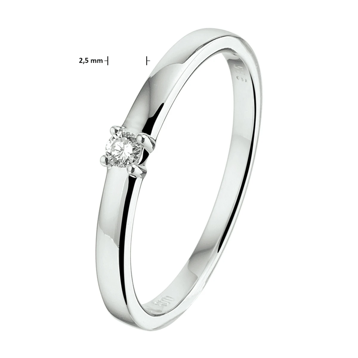 ring diamant 0.05ct h si 14K witgoud