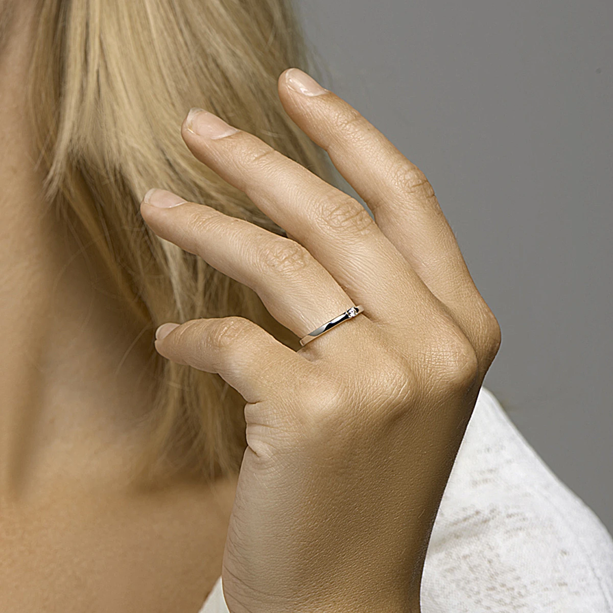 ring diamant 0.05ct h si 14K witgoud