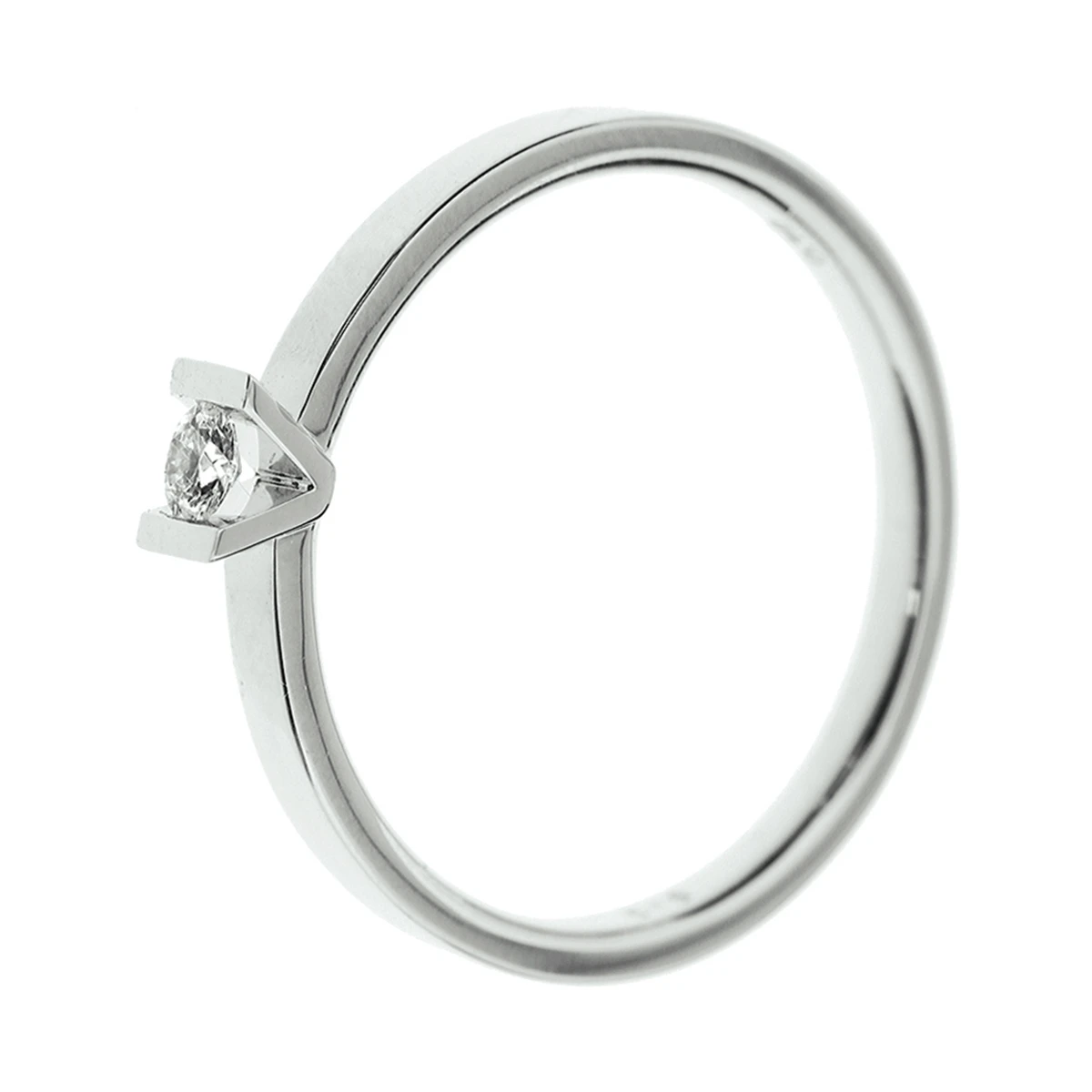 ring diamant 0.05ct h si 14K witgoud met palladium