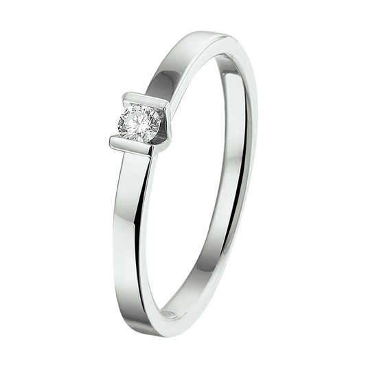 ring diamant 0.075ct h si 14K witgoud met palladium