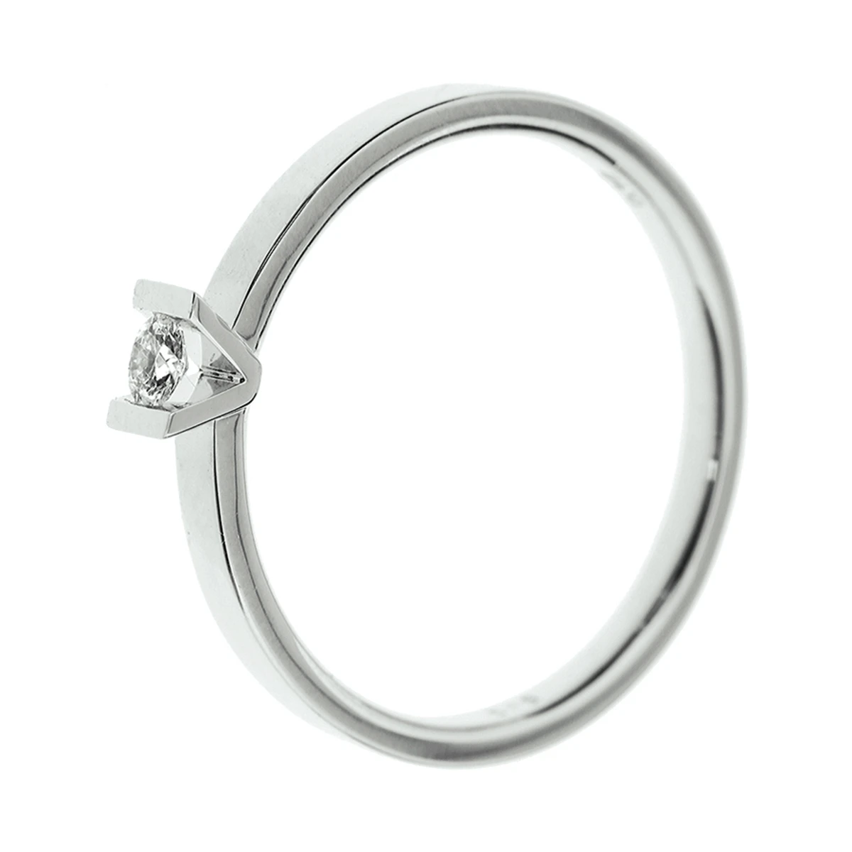 ring diamant 0.075ct h si 14K witgoud met palladium