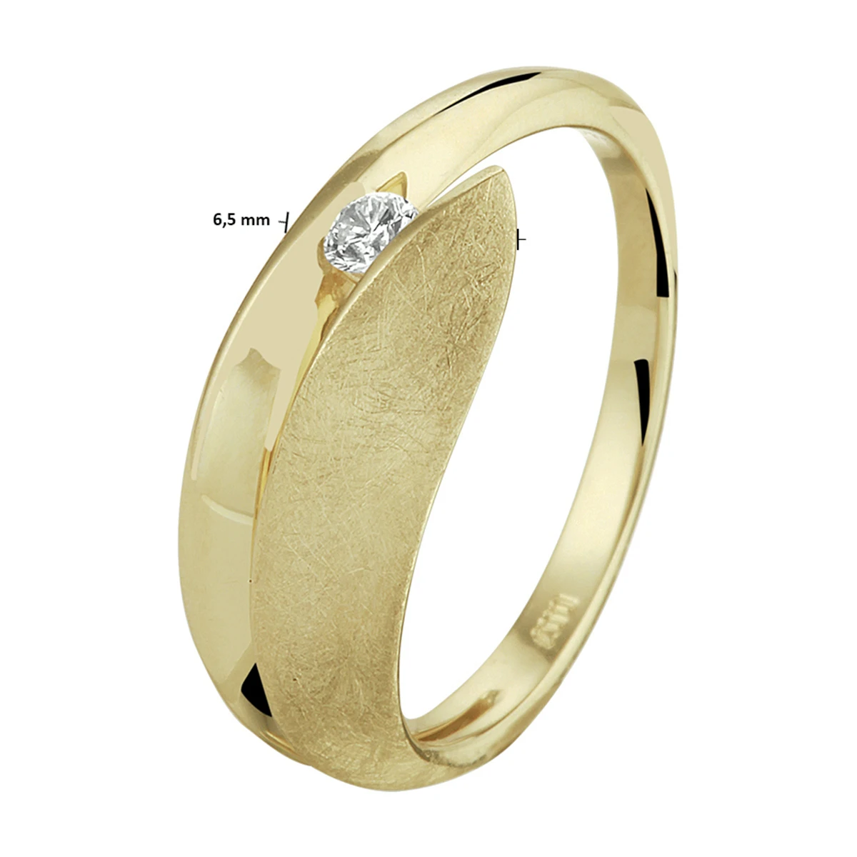 ring diamant 0.07ct h si 14K geelgoud