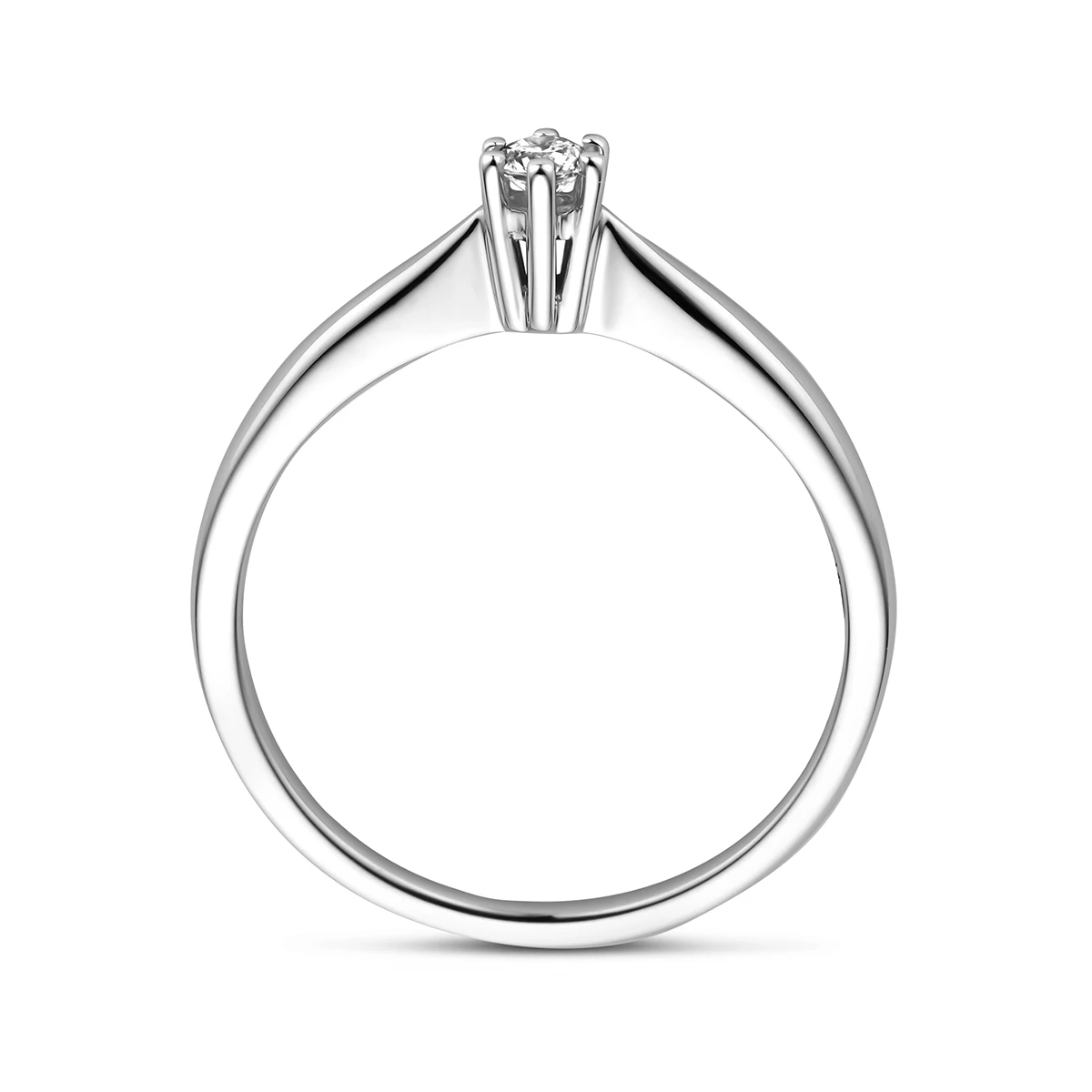 ring diamant 0.08ct h si 14K witgoud