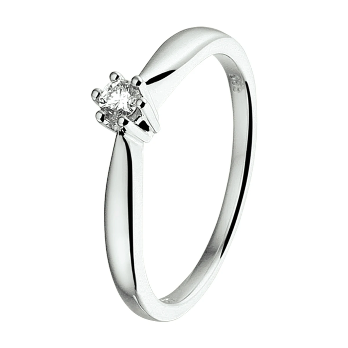 ring diamant 0.08ct h si 14K witgoud