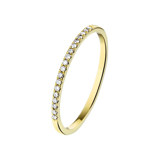 ring diamant 0.09ct h si 14K geelgoud
