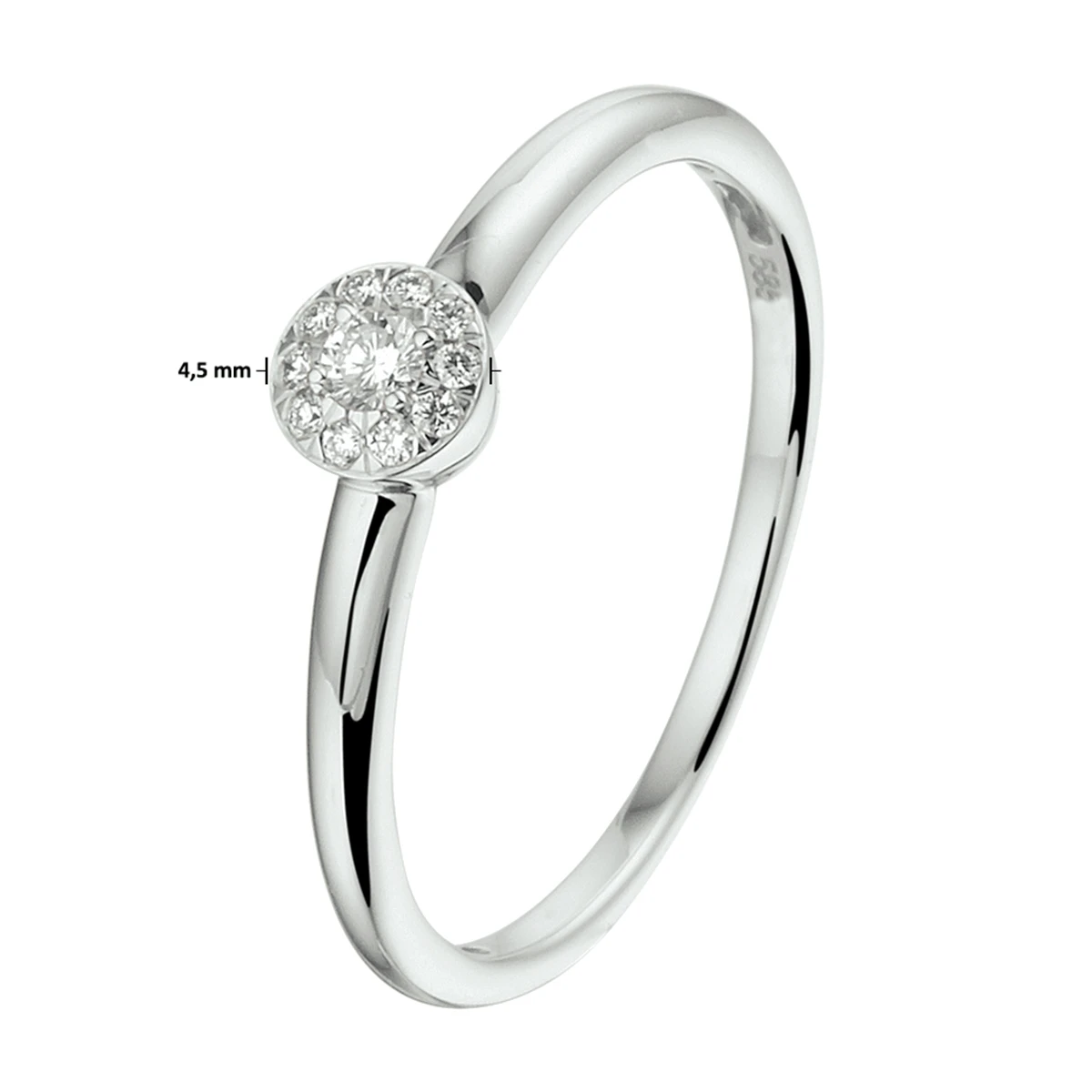 ring diamant 0.09ct h si 14K witgoud