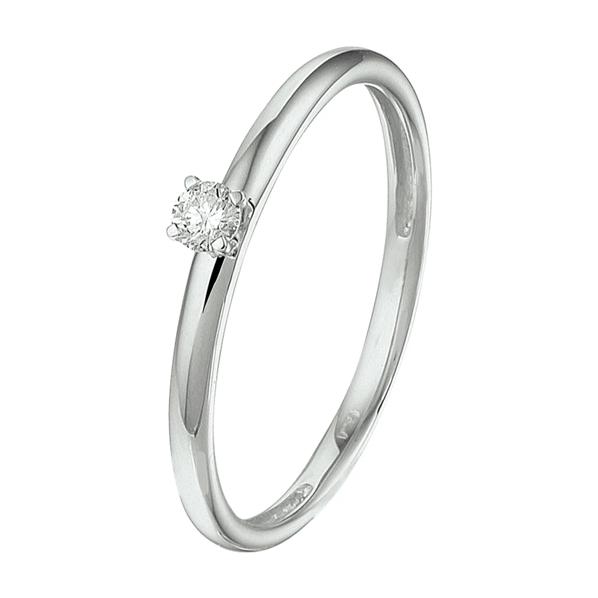 ring diamant 0.09ct h si 14K witgoud met palladium