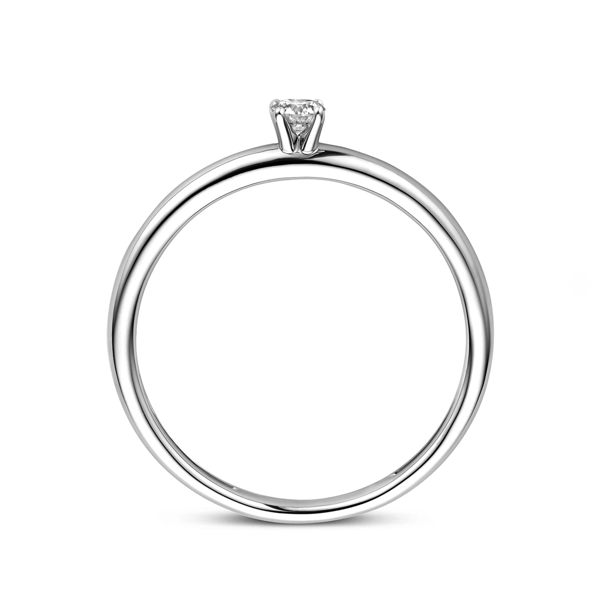 ring diamant 0.09ct h si 14K witgoud met palladium