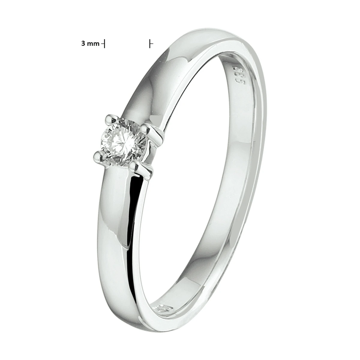 ring diamant 0.10ct h si 14K witgoud