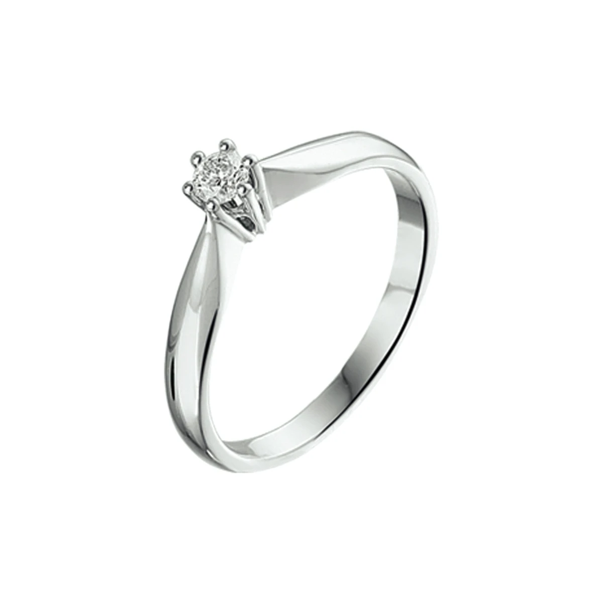ring diamant 0.10ct h si 14K witgoud