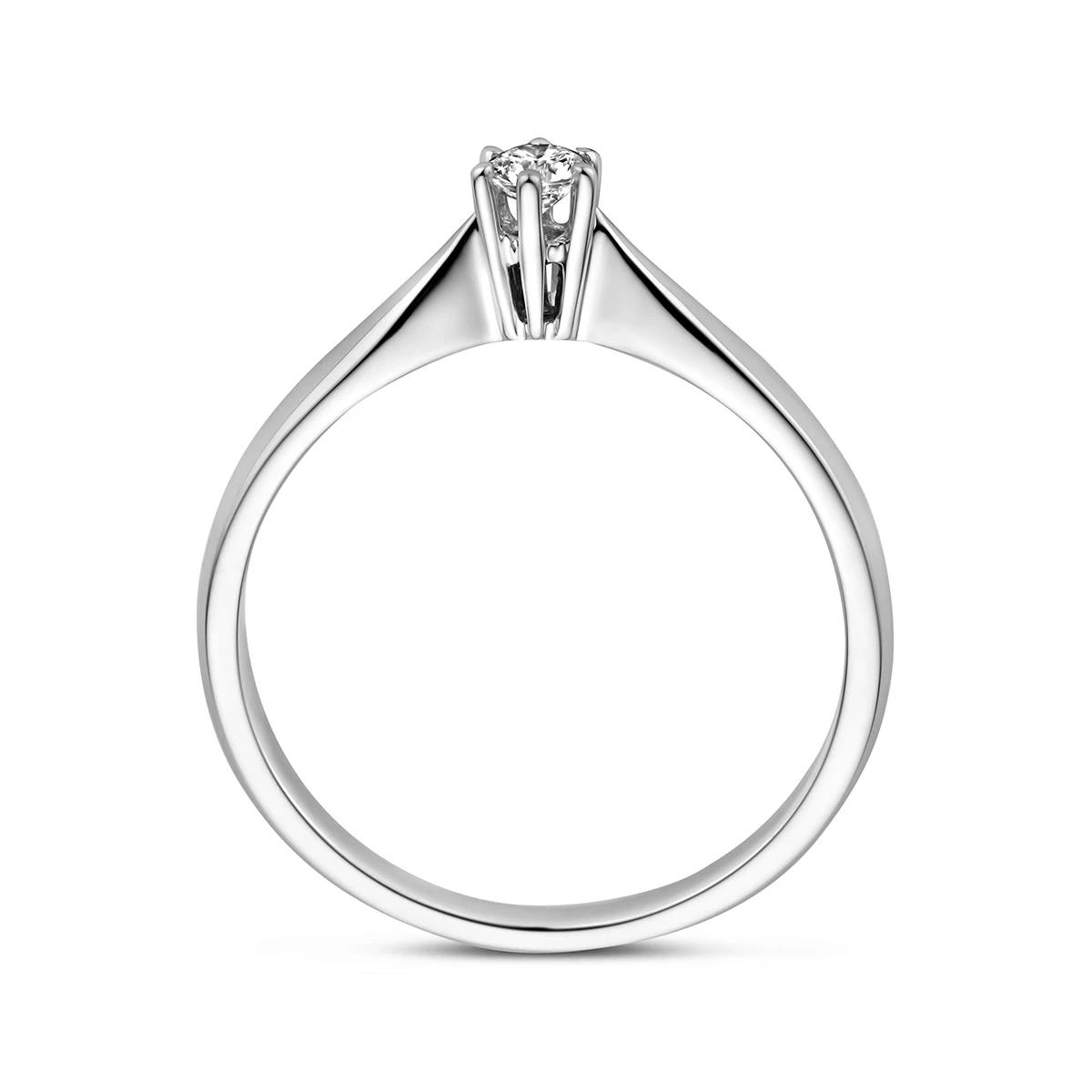 ring diamant 0.10ct h si 14K witgoud