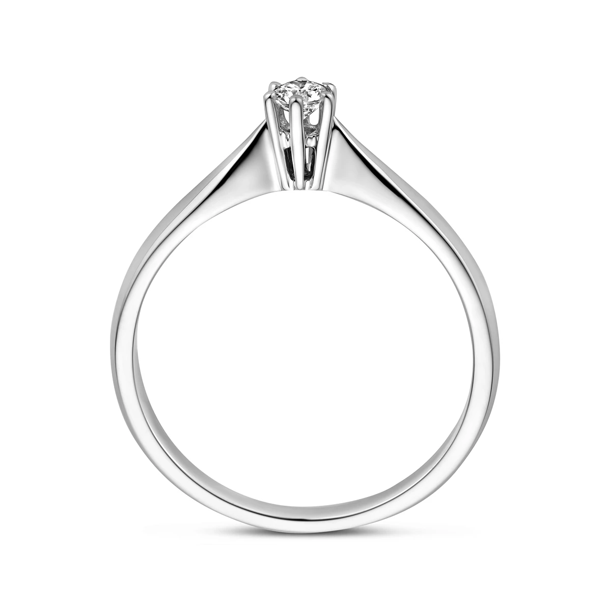 ring diamant 0.10ct h si 14K witgoud