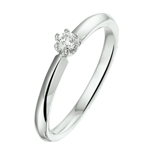 ring diamant 0.10ct h si 14K witgoud