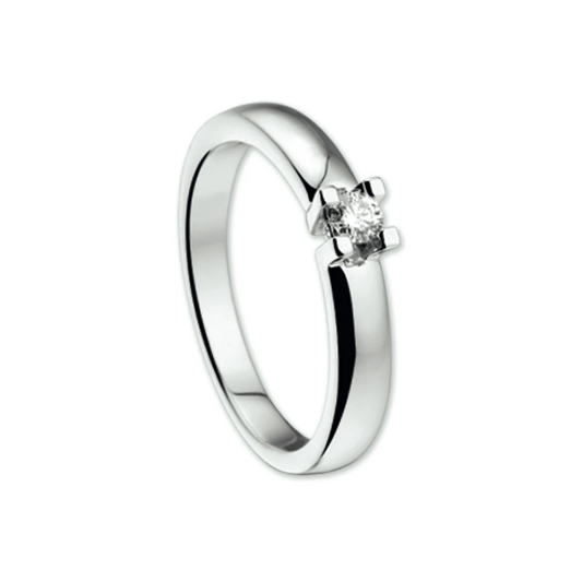 ring diamant 0.10ct h si 14K witgoud