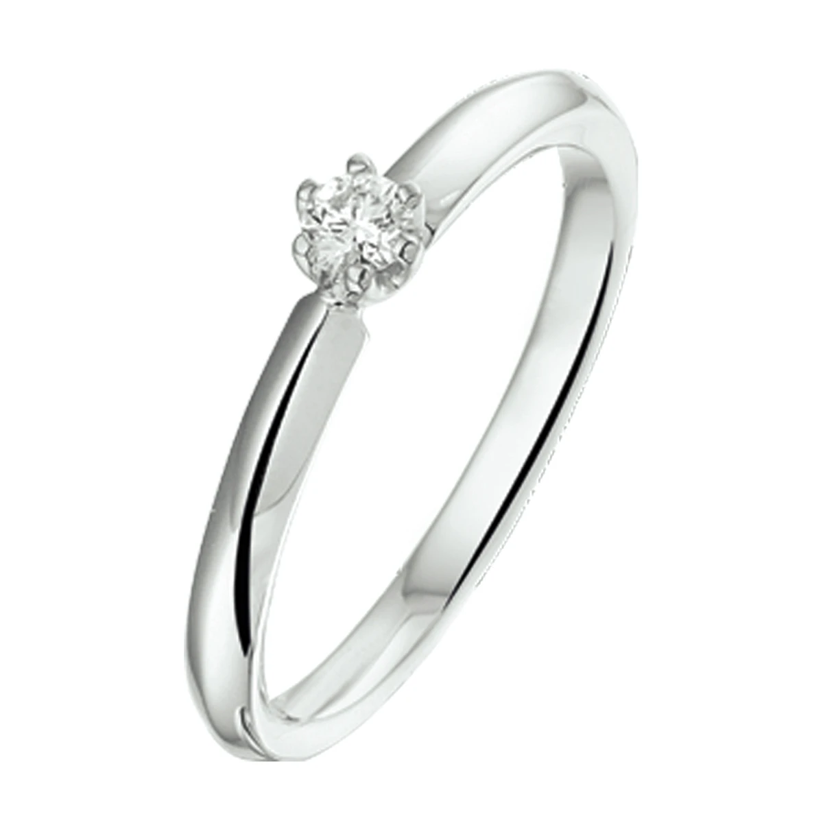 ring diamant 0.10ct h si 14K witgoud