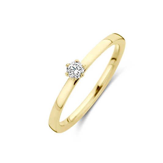 ring diamant 0.10ct h si 18K geelgoud