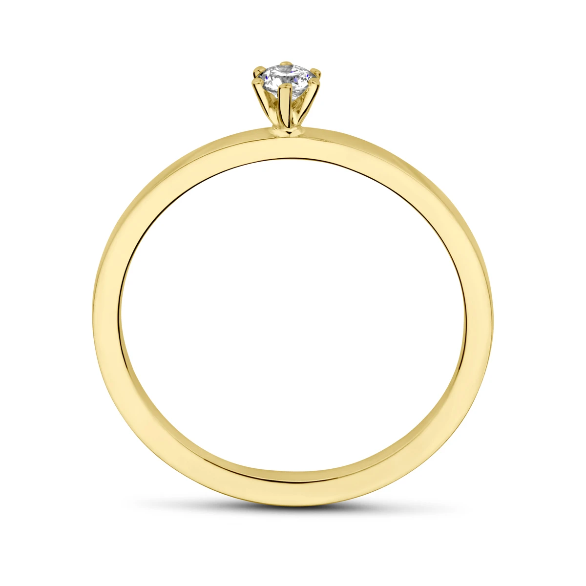ring diamant 0.10ct h si 18K geelgoud