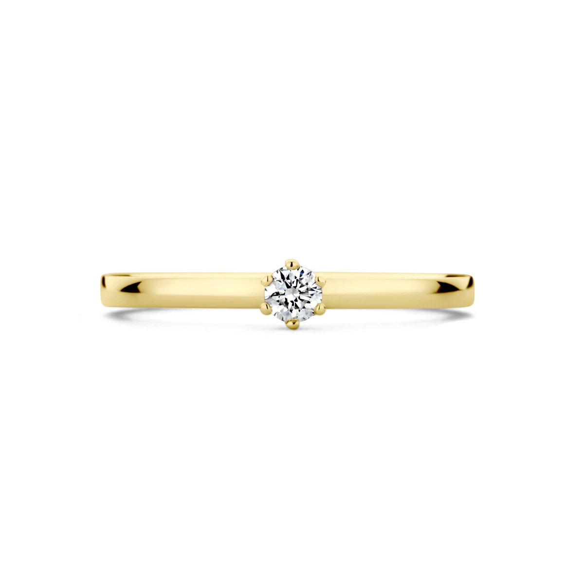 ring diamant 0.10ct h si 18K geelgoud