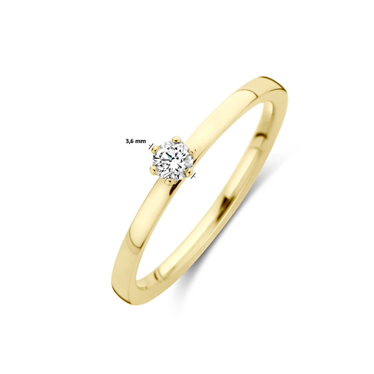 ring diamant 0.10ct h si 18K geelgoud