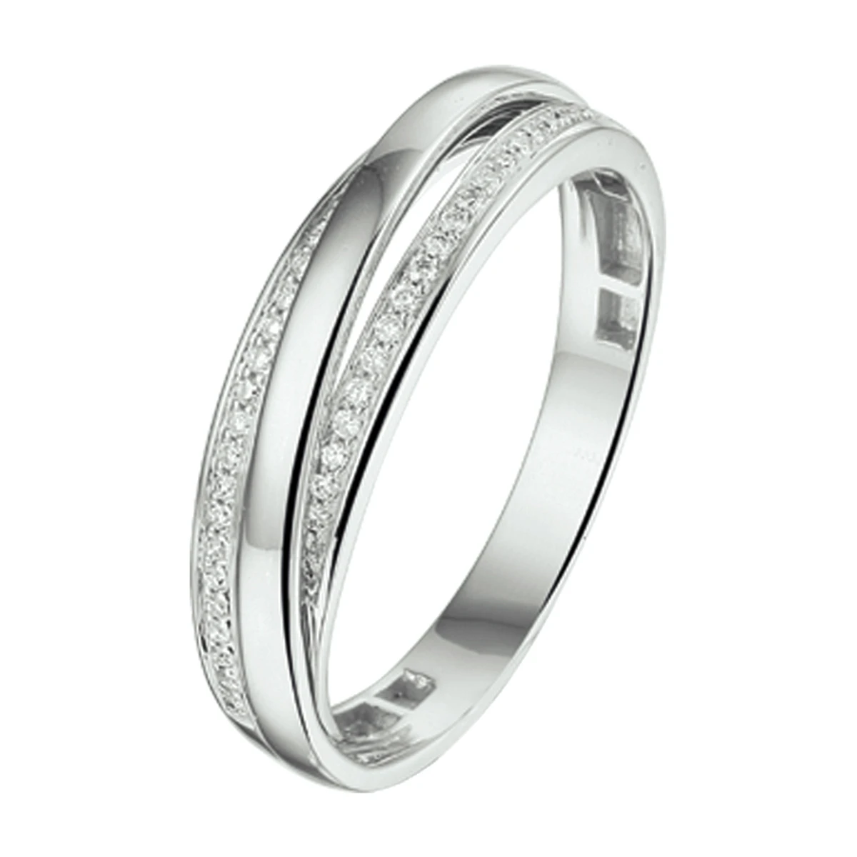 ring diamant 0.11ct h si 14K witgoud