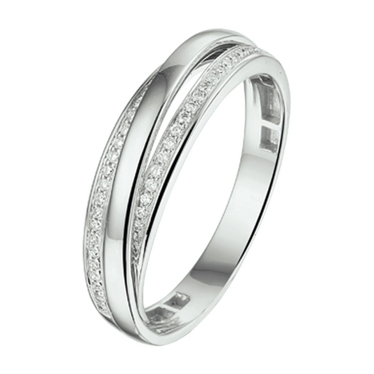 ring diamant 0.11ct h si 14K witgoud