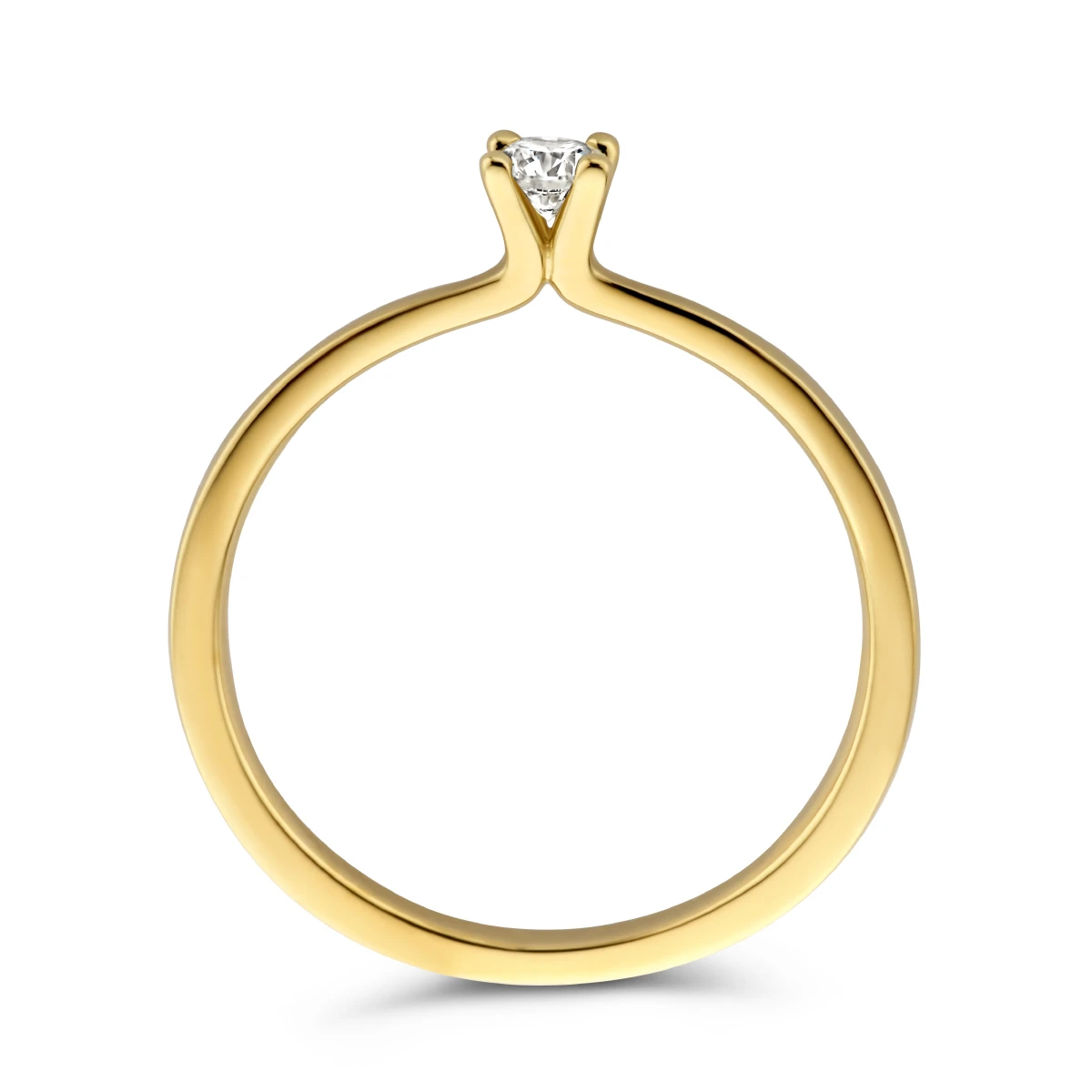 ring diamant 0.15ct h si 14K geelgoud