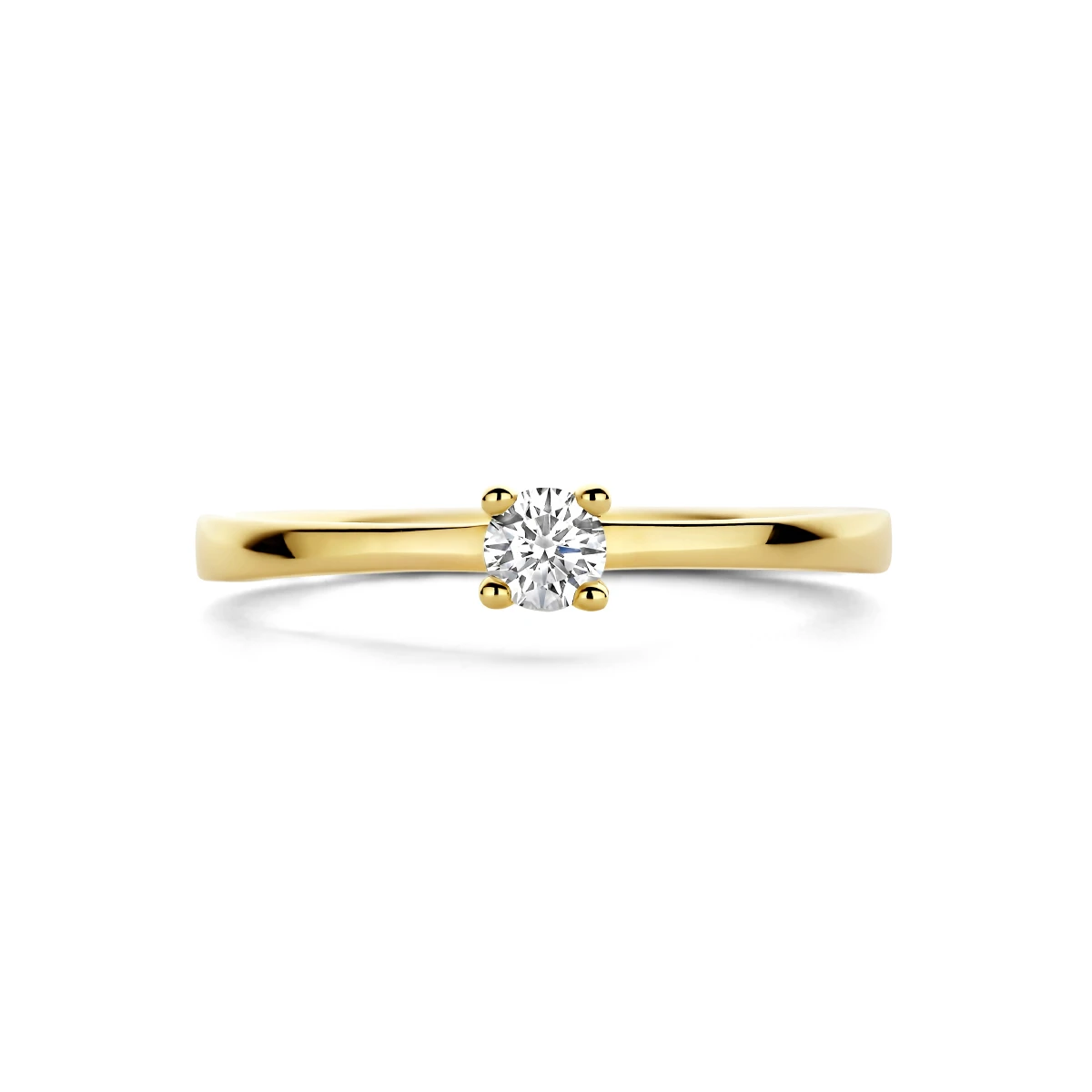 ring diamant 0.15ct h si 14K geelgoud