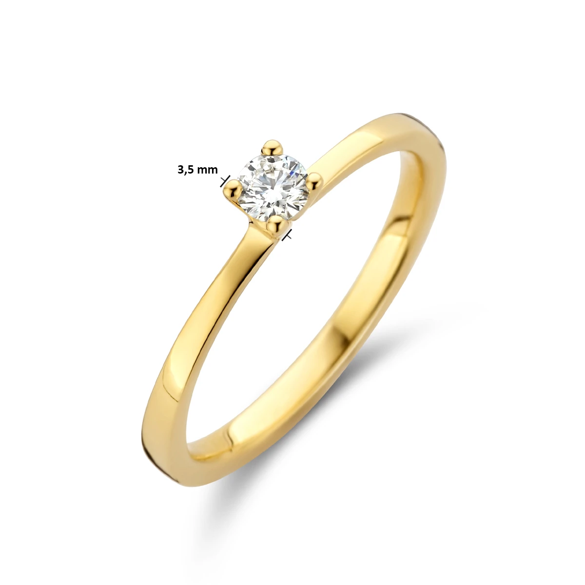 ring diamant 0.15ct h si 14K geelgoud