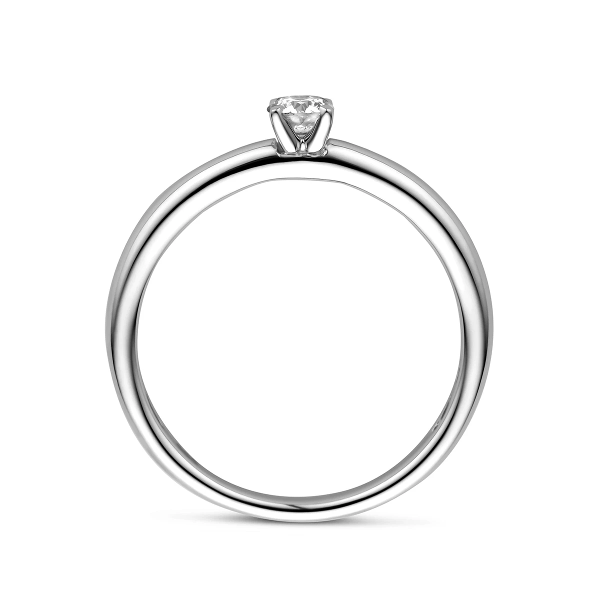 ring diamant 0.15ct h si 14K witgoud met palladium