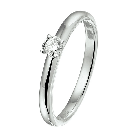 ring diamant 0.15ct h si 14K witgoud met palladium