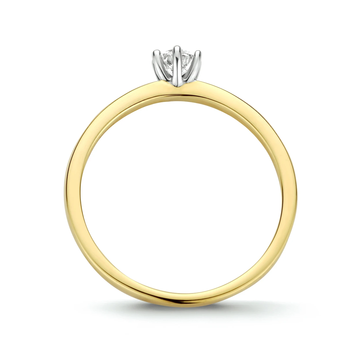 ring diamant 0.20ct h si 14K bicolor goud geel/wit