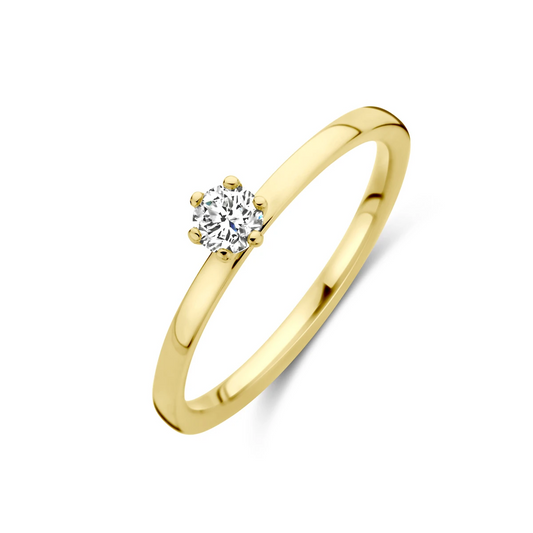 ring diamant 0.20ct h si 18K geelgoud